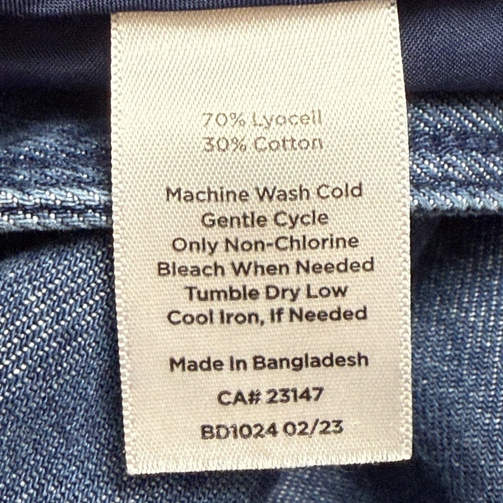 Talbots Wide Leg Denim Pants Size 16 | High Rise Relaxed Fit Blue Jeans - Picture 4 of 6